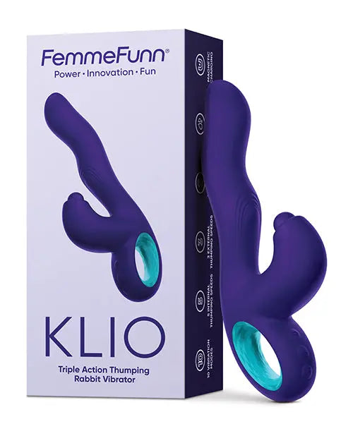 Femme Funn G Spot Vibrator | Klio Triple Action Rabbit Vibrator | Dark Purple Clit Vibrator | Best Vibrator for Women Vvole