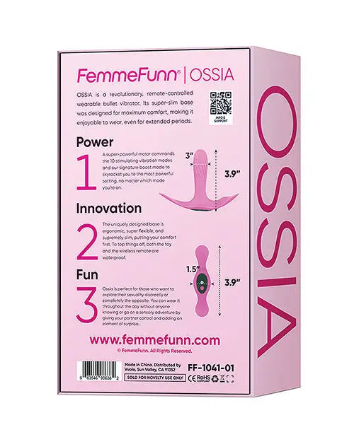 Femme Funn Remote Control Vibrator | Ossia Wearable Pink Vibrator | 10-Mode Bullet Vibrator | Best Vibrator for Women Vvole