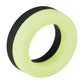 Forto F-19 Two Tone Liquid Silicone Cock Ring - Black/Glow in the Dark