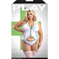 Play Herbal Remedy Gartered Bustier w/Panty & Headpiece - White 3X/4X