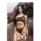 Vibes Bad Bitch One Shoulder Bling Bralette & Panty Black M/L