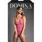Domina One-Shoulder Sheer Mesh Teddy w/Rope Cuffs - Pink M/L Fantasy Lingerie