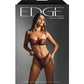 Edge Lace and Mesh Underwire Bra & Crotchless Panty w/Lace-up Detail - Burgundy L/XL Fantasy Lingerie