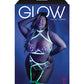 Glow Black Light Embroidered Harness Bra, Leg Garterbelt & G-String Neon Chartreuse QN Fantasy Lingerie