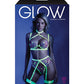 Glow Black Light Embroidered Harness Bra, Leg Garterbelt & G-String Neon Chartreuse S/M Fantasy Lingerie