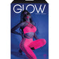 Glow Black Light Cropped Cutout Halter Bodystocking Neon Pink O/S Fantasy Lingerie