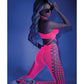 Glow Black Light Cropped Cutout Halter Bodystocking Neon Pink O/S Fantasy Lingerie
