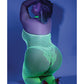 Glow Black Light Crotchless Bodystocking Neon Green QN Fantasy Lingerie
