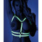 Glow Buckle Up Glow in the Dark Harness Top (Pasties & Choker Not Included) Light Blue O/S Fantasy Lingerie