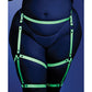 Glow Buckle Up Glow in the Dark Leg Harness Light Blue O/S Fantasy Lingerie