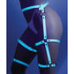 Glow Buckle Up Glow in the Dark Leg Harness Light Blue O/S Fantasy Lingerie