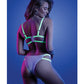 Glow Night Vision Glow In the Dark Bralette & Cage Panty L/XL Fantasy Lingerie
