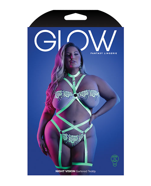Glow Night Vision Glow In the Dark Gartered Teddy QN Fantasy Lingerie