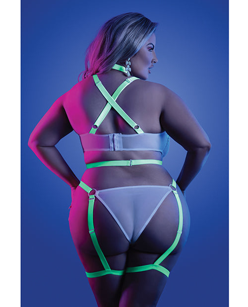 Glow Night Vision Glow In the Dark Gartered Teddy QN Fantasy Lingerie