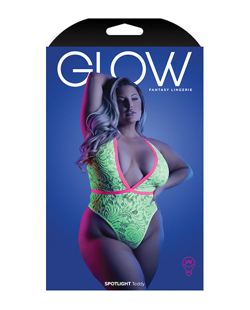 Glow Spotlight Teddy Neon Chartreuse QN Fantasy Lingerie