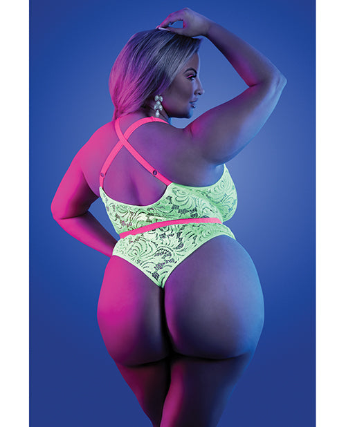 Glow Spotlight Teddy Neon Chartreuse QN Fantasy Lingerie