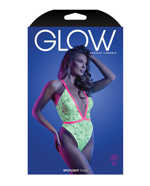 Glow Spotlight Teddy Neon Chartreuse S/M Fantasy Lingerie