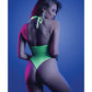 Glow Nocturnal Halter Teddy Neon Chartreuse L/XL Fantasy Lingerie