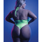 Glow Nocturnal Halter Teddy Neon Chartreuse QN Fantasy Lingerie