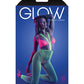 Glow Come Alive Suspender Stockings, Bralette & G-String Multi Color O/S Fantasy Lingerie