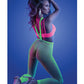 Glow Come Alive Suspender Stockings, Bralette & G-String Multi Color O/S Fantasy Lingerie