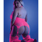 Glow Captivating Halter Bodystocking & G-String Neon Pink QN Fantasy Lingerie