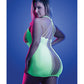 Glow Synthesize UV Reactive Seamless Halter Dress - Neon Green QN Fantasy Lingerie