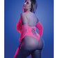 Glow Flashback Black Light Reactive Rhinestone Teddy w/Gloves (or Leg Warmers) - Neon Pink QN Fantasy Lingerie