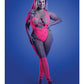 Glow Flashback Black Light Reactive Rhinestone Teddy w/Gloves (or Leg Warmers) - Neon Pink QN Fantasy Lingerie