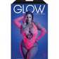 Glow Flashback Black Light Reactive Rhinestone Teddy w/Gloves (or Leg Warmers) - Neon Pink QN Fantasy Lingerie