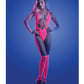 Glow Flashback Black Light Reactive Rhinestone Teddy w/Gloves (or Leg Warmers) - Neon Pink O/S Fantasy Lingerie