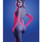 Glow Flashback Black Light Reactive Rhinestone Teddy w/Gloves (or Leg Warmers) - Neon Pink O/S Fantasy Lingerie