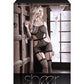 Fantasy Sheer Power Moves Cutout Net Dress w/Attached Garter Stockings Black O/S Fantasy Lingerie