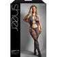 Sheer Worth The Wait Floral Fishnet Bodystocking w/G-String - Grey QN Fantasy Lingerie