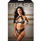 Tease Logan Metallic Lace Halter Top w/Gartered Panty Black L/XL Fantasy Lingerie