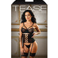 Tease Riley Net Bra, Waist Cincher & Panty Black M/L Fantasy Lingerie