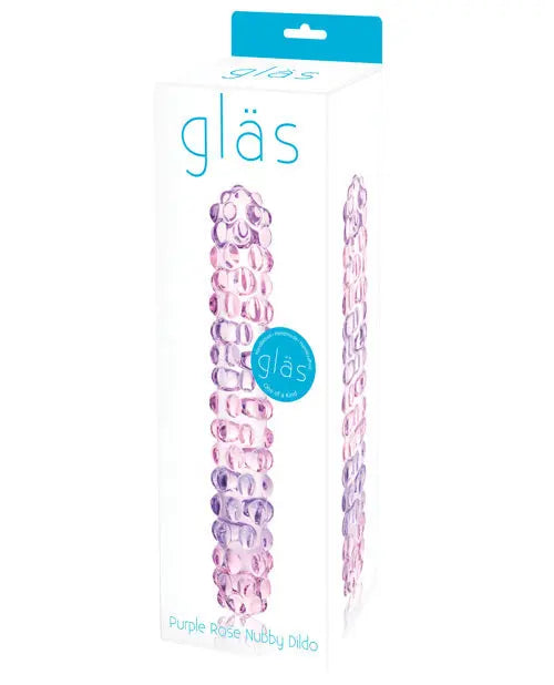 Glas Purple Rose Realistic Dildo | Nubby Glass Dildo | G-Spot Anal Dildo | Giant Dildo Electric Eel INC