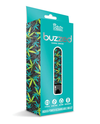 Buzzed 3.5" Rechargeable Bullet - Canna Queen Black Global Novelties LLC