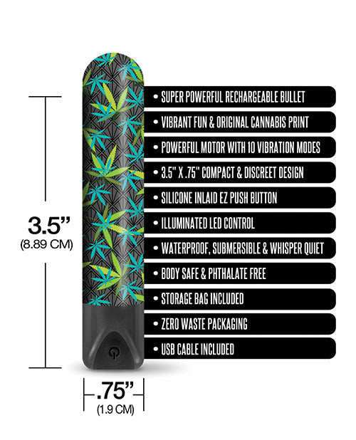 Buzzed 3.5" Rechargeable Bullet - Canna Queen Black Global Novelties LLC