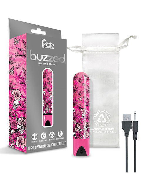 Buzzed 3.5" Rechargeable Bullet - Blazing Beauty Pink Global Novelties LLC