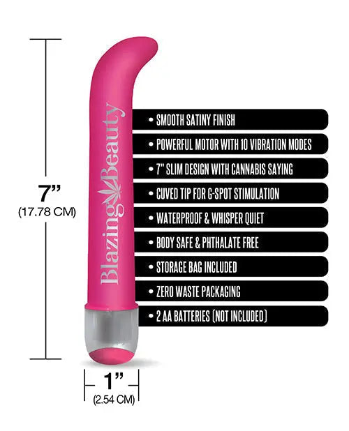 Buzzed 7" G-Spot Vibe  - Blazing Beauty Pink Global Novelties LLC
