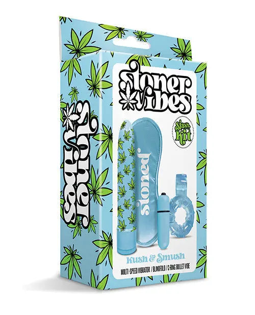 Stoner Vibes Bullet Vibrator | Kush & Smush Stash Kit | Blue Cock Ring and Small Vibrator | Best Vibrator for Sale Global Novelties LLC