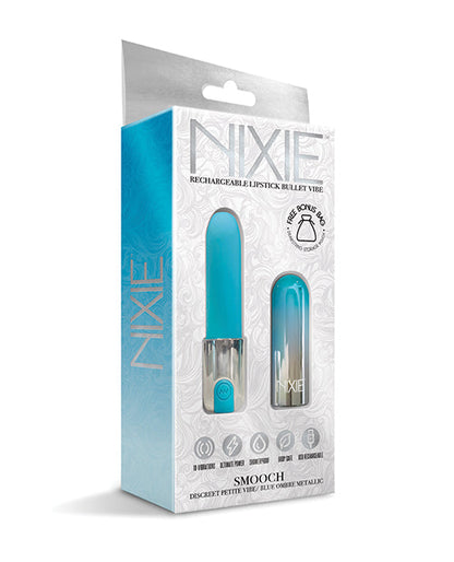 Nixie Smooch Rechargeable Lipstick Vibrator - Blue Ombre Global Novelties LLC