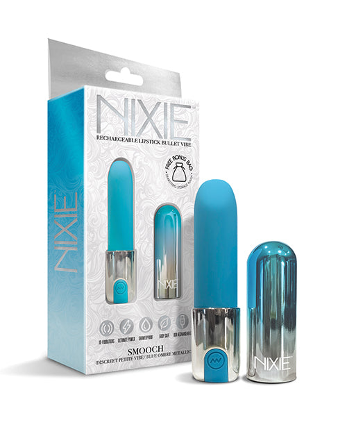 Nixie Smooch Rechargeable Lipstick Vibrator - Blue Ombre Global Novelties LLC