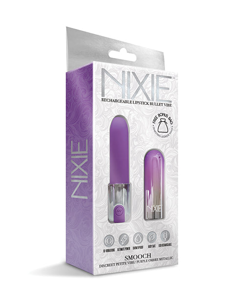 Nixie Smooch Rechargeable Lipstick Vibrator - Purple Ombre Global Novelties LLC