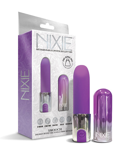 Nixie Smooch Rechargeable Lipstick Vibrator - Purple Ombre Global Novelties LLC