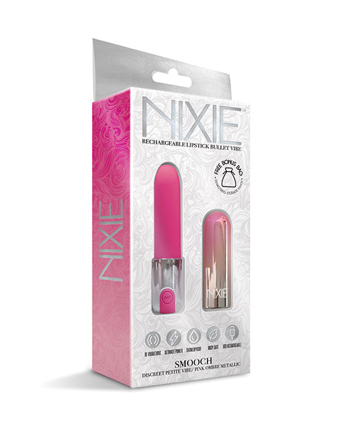 Nixie Smooch Rechargeable Lipstick Vibrator - Pink Ombre Global Novelties LLC