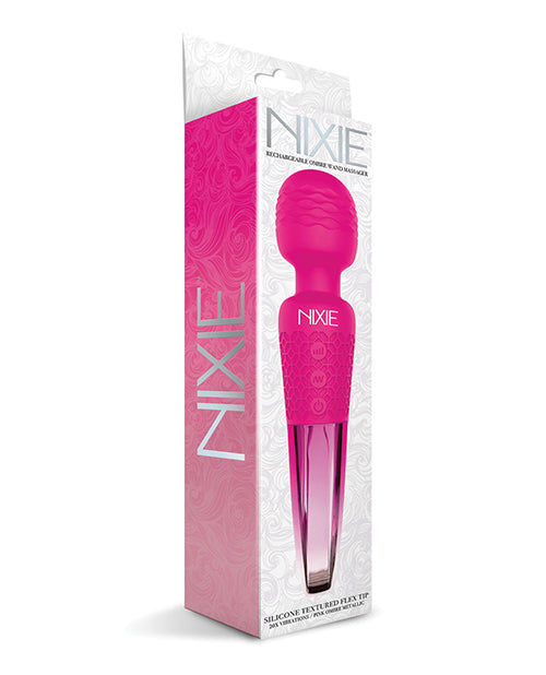 Nixie Rechargeable Wand Massager - Pink Ombre Metallic Global Novelties LLC