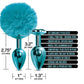 Nixie Metal Butt Plug Set w/Jewel Inlaid & Pom Pom - Blue Metallic Global Novelties LLC