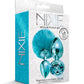 Nixie Metal Butt Plug Set w/Jewel Inlaid & Pom Pom - Blue Metallic Global Novelties LLC